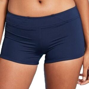 KONA SOL women’s boyshorts bathing suit bottoms navy blue size medium